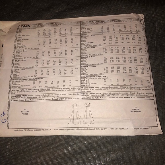 8845 Vintage Simplicity SEWING Pattern Misses 1990s Semi Fitted Top Blouse Shirt - Picture 7 of 7